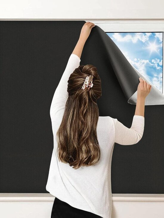 Other - 100% Blackout Curtains for Bedroom, Portable DIY Window Blinds, No Drill Window